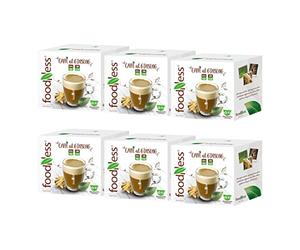 foodNess - 1 Box da 10 Capsule di Ginseng con Zucchero di Canna, Capsule Compatibili con Sistema Dolce Gusto e Nespresso, Preparato Solubile per Bevanda al Caffe e Ginseng, Senza Glutine, Lattosio