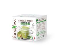 Foodness - 1 Box da 10 Capsule di Ginseng & Matcha, Capsule Compatibili con Sistema Dolce Gusto, Preparato Solubile, Senza Glutine, Lattosio, Additivi e Senza Zuccheri Aggiunti