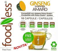 FoodNess 10 Capsule Caffè Al GINSENG AMARO Compatibile DOLCE GUSTO Senza Glutine