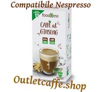FoodNess 90 Capsule Caffè Al Ginseng Nespresso Senza LATTOSIO e GLUTINE