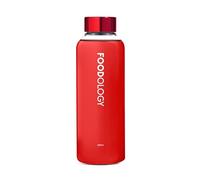 FOODOLOGY Borraccia per acqua (rosso, 500 ml) - Borraccia sportiva a prova di perdite, leggera e resistente, riutilizzabile per palestra, attività all'aperto, viaggi, senza BPA, contenitore