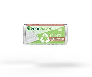 FoodSaver FSR2002X-01, Rotolo Termosigillabile 100% Riciclabile per Macchina Sottovuoto Alimenti, Lavabile, Durevole, Resistente alle Forature/Strappi, senza BPA, 20cm x 4.5m, 2 Pezzi