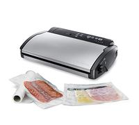 FoodSaver V2860 Macchina Sottovuoto per Alimenti Secchi/Umidi, Sigillatura Automatica, Indicatori LED, Adatta a Piccoli Spazi, 100 W, Argento/Nero