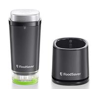 FoodSaver VS1192X macchina sottovuoto per alimenti compatta portatile senza fili, ricaricabile, utile anche fuori casa, sigillatura automatica, inclusi 10 Sacchetti con zip, 1 contenitore 1.2 lt, nero