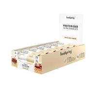 foodspring Barretta Proteica Extra Cioccolato, Cioccolato Bianco e Mandorle, 12x45g, Il perfetto snack ad alto contenuto proteico con vero cioccolato e meno zucchero