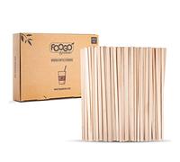 FOOGO Green 1000 Cucchiaini da Caffè in Legno, Extra Lunghi 19 cm, Certificati FSC®, Cucchiaini per Cocktail, Bastoncini in Legno per Artigianato, Bevande Calde e Fredde, Compostabili e Resistenti