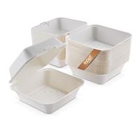 FOOGO Green 50 scatole per hamburger da asporto, 15,2 cm, 480 ml, realizzate in polpa di canna da zucchero naturale, conchiglie ecologiche, contenitori per alimenti usa e getta, compostabili