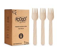 FOOGO Green Set di 300 Forchette Monouso in Legno e Bambù, Certificate FSC®, 16 cm, Compostabili e Biodegradabili, Posate Usa e Getta per Feste, Picnic e Aperitivi, Forchette in Bambù