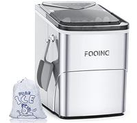 FOOING Macchina per Cubetti di Ghiaccio 6 Minuti casa,15KG/24H, Autopulenti, Professionale,Argento