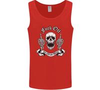 Fook Off My Life Rules Skull Finger Flip Uomo Vest Tank Top