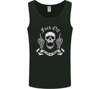 Fook Off My Life Rules Skull Finger Flip Uomo Vest Tank Top