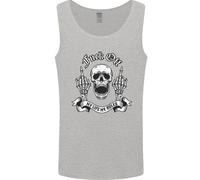 Fook Off My Life Rules Skull Finger Flip Uomo Vest Tank Top