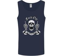 Fook Off My Life Rules Skull Finger Flip Uomo Vest Tank Top