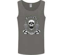 Fook Off My Life Rules Skull Finger Flip Uomo Vest Tank Top