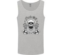 Fook Off My Life Rules Skull Finger Flip Uomo Vest Tank Top