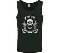 Fook Off My Life Rules Skull Finger Flip Uomo Vest Tank Top