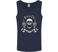 Fook Off My Life Rules Skull Finger Flip Uomo Vest Tank Top