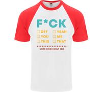 Fook Off Sì Tu Me Questo Divertente Offensivo Maglietta Baseball S/S Da Uomo