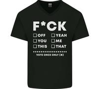 Fook Off Sì Tu Me Questo Divertente Offensivo Maglietta In Cotone A V Per Uomo