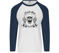 Fook Spento My Life Rules Teschio Dito Flip Uomo L/S Baseball T-Shirt