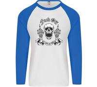 Fook Spento My Life Rules Teschio Dito Flip Uomo L/S Baseball T-Shirt