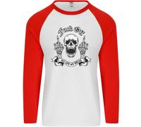 Fook Spento My Life Rules Teschio Dito Flip Uomo L/S Baseball T-Shirt