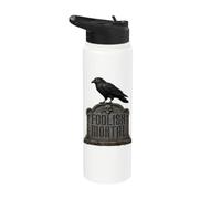 Foolish Mortal Cloudy Eye Raven Su Una Lapide Stainless Steel Insulated Water Bottle