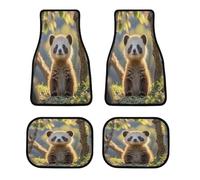 Foolish - Set di 4 tappetini per auto con simpatici animali, antiscivolo, anteriori e posteriori, per SUV, furgoni, berline e camion