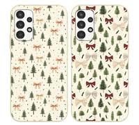 Foonary 2 pezzi Natale Cover per Samsung Galaxy A13 4G 6,6", Custodia Aesthetic Albero di Natale Cartoon Motive Design Regalo Donna Cover, Antiurto Silicone Christmas Phone Case per Samsung A13,01