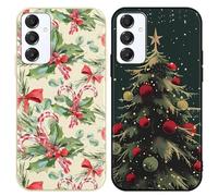 Foonary 2 pezzi Natale Cover per Samsung Galaxy A16 5G 6,5", Custodia Aesthetic Albero di Natale Cartoon Motive Design Regalo Donna Cover, Antiurto Silicone Christmas Phone Case per Samsung A16,05