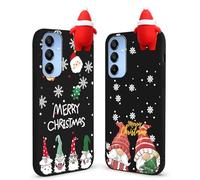 Foonary 2 Pezzi Natale Cover per Samsung Galaxy A25 5G 6,5", Natalizia Custodia Silicone con 3D Cartoon Bambola Aesthetic Babbo Natale Disegni, Christmas Custodie Protettiva Case per Samsung A25 5G