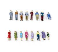 Foonary 60 statuette in scala 1:50, piccole persone, con diverse pose sedute e in piedi, 16 tipi di modellismo, ferroviari, musei, scene, colori misti