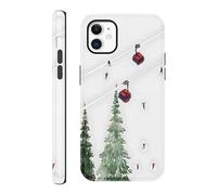 Foonary Cover per iPhone 11 Sci Invernale, Aesthetic Snow Slittino Motivi Print, Sottile Silicone Custodia Disegno per Ragazza Donne, Antiurto Anticaduta Protettiva Case per iPhone 11 6,1"