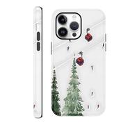 Foonary Cover per iPhone 14 Pro Sci Invernale, Aesthetic Snow Slittino Motivi Print, Sottile Silicone Custodia Disegno per Ragazza Donne, Antiurto Anticaduta Protettiva Case per iPhone 14Pro 6,1"