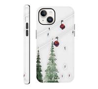 Foonary Cover per iPhone 15 Sci Invernale, Aesthetic Snow Slittino Motivi Print, Sottile Silicone Custodia Disegno per Ragazza Donne, Antiurto Anticaduta Protettiva Case per iPhone 15 6,1"