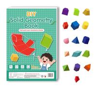 Foonary Pull String 3D Geometry Learning Book, Set geometrico per scuola elementare con 16 modelli geometrici solidi, materiale didattico su formule volumiche e superficiali, corpo geometrico per