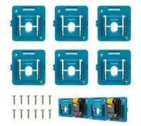 Foonary RIS-MA-1, 6 pezzi di supporto per batteria da 18 V BL1815 BL1820, supporto per batteria ABS (106,7 mm x 111,8 mm, 30 g), pratico supporto da parete per avvitatore a batteria