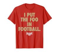 Foos Gone Wild Football On Red with Gold Maglietta
