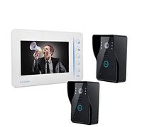 FOOSKOOML Videocitofono Wired Digital Video HD Video Campanello Campanello Basso consumo energetico Home Touch Videocamera ad Alta Definizione Videocitofono Campanello 2 unità Esterna Set