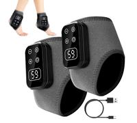 Foot And Ankle Massager - 6 Heating Levels Cordless Rechargeable Portable, Warming Wrap Foot Massager With Heat | For Home Office Living Room Post Work Post Exercise Elderly Care