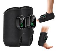 Foot and Ankle Massager,Foot Massager for Neuropathy, 6 Heating 3 Massage Modes & Timer,Cordless Ankle Heating Pad Plantar Fasciitis Relief for Feet, Ankles,Arms (Black,2 pcs)