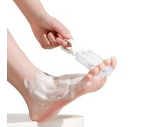 Foot Cleaning Brush, Portable Ergnoomic Handle Toe, Cleaning Tool Grip Design, Deep Pedicure Brush for Foot Care Hygiene System, Compact Bathing Spa Salon Travel Grooming Accessory for Daily Use