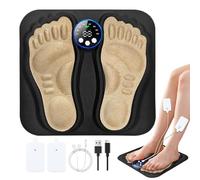 Foot Massager, Rechargeable Feet Massager Pad with 8 Modes and Adjustable Intensity, 11x10 Inches Muscle Stimulator for Relaxation, Meditation, Spa, Bedtime, Workout, Legs, Ankle