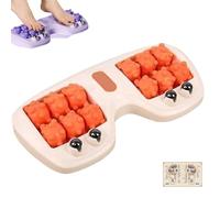 Foot Massager Roller for Plantar Fasciitis Relief, Portable Dual Foots Massage Roller, Dual Foots Acupressure Tools, Ergonomic Foot Zoning, for Home & Office (Orange)