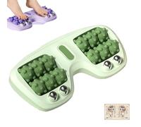Foot Massager Roller for Plantar Fasciitis Relief, Portable Dual Foots Massage Roller, Dual Foots Acupressure Tools, Ergonomic Foot Zoning, for Home & Office (Green)