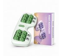 Foot Massager Roller, One-Piece Dual-Foot Base with Rotating Nodes (Green) | Foot roller massager, Forward and back foot motion, Two fixed massage zones, Magnetic bead contact points