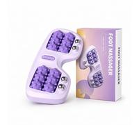 Foot Massager Roller, One-Piece Dual-Foot Base with Rotating Nodes (Purple) | Foot roller massager, Forward and back foot motion, Two fixed massage zones, Magnetic bead contact points