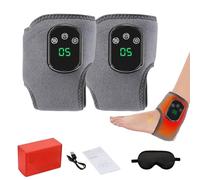 Foot Massager with Heat, Portable Foot and Ankle Massager, Naxir 3-in-1 Massagers with Heated Ankle Wrap, 3 Vibration Mode, 5 Heat Leavel, Foots Revive, for Father's Day Gifts (Gray 2 PCS)