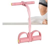 Foot Pedal Resistance Band - 8-Tube Trainer |Elastic Sit-Up & Stretch Band With Handles | Full-Body Fitness Equipment For Home, Yoga, Women’s Exercise | Tones Arms, Legs, Abs & Back