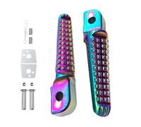 Foot Pegs, ATV Motorcycle Pedals, Sturdy Mount Bracket Design with Replacement Rest Accessories for Riding Bikes, Dirtbikes, ATVs, Outdoor Adventures, Silver and Colorful